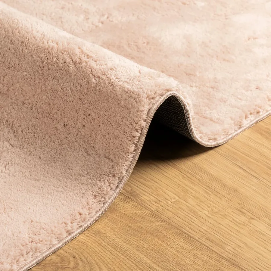 Tapis HUARTE à poils courts doux lavable rouge clair 200x200 cm - 6