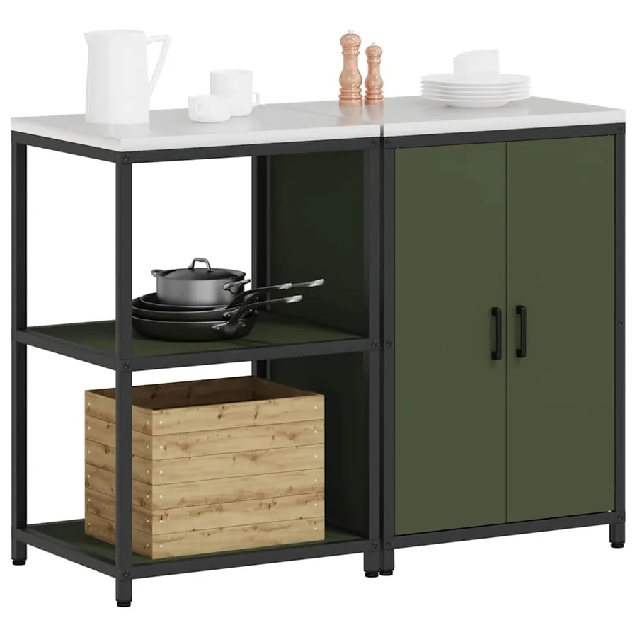 Ensemble de rangement cuisine HATTEM 2 pcs Vert olive - 3