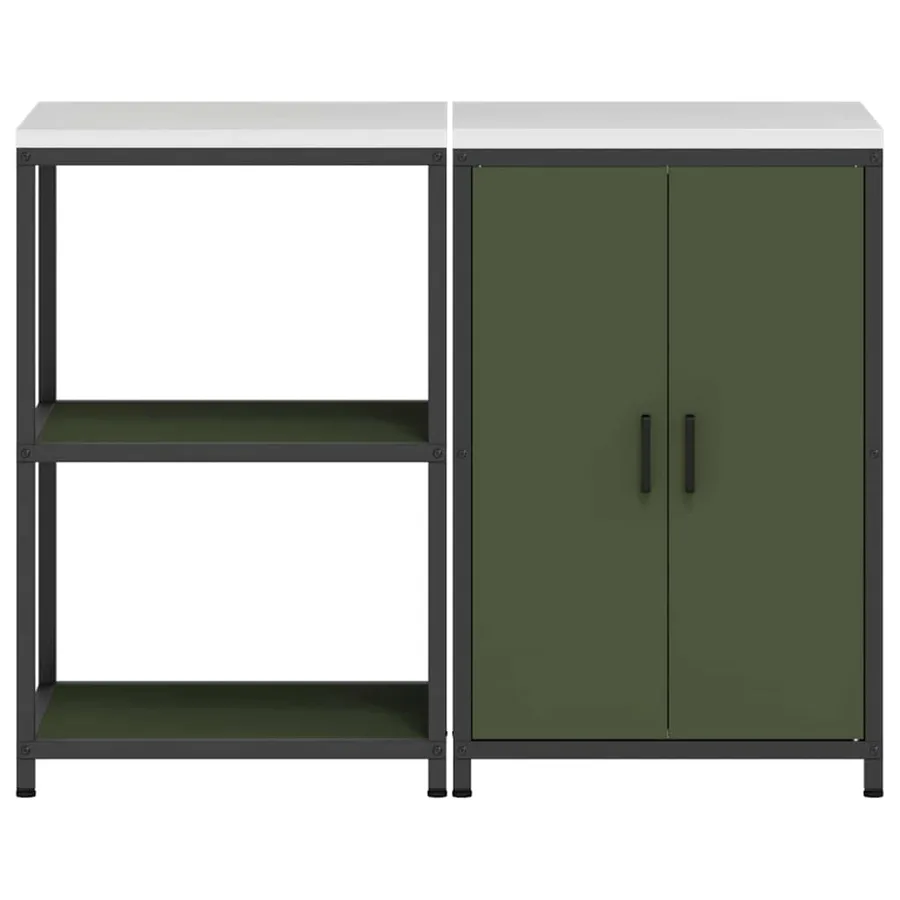 Ensemble de rangement cuisine HATTEM 2 pcs Vert olive - 9