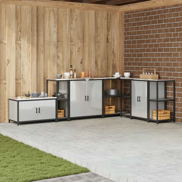 Rangement de cuisine HATTEM Argenté 30 x 50 x 92 cm Acier