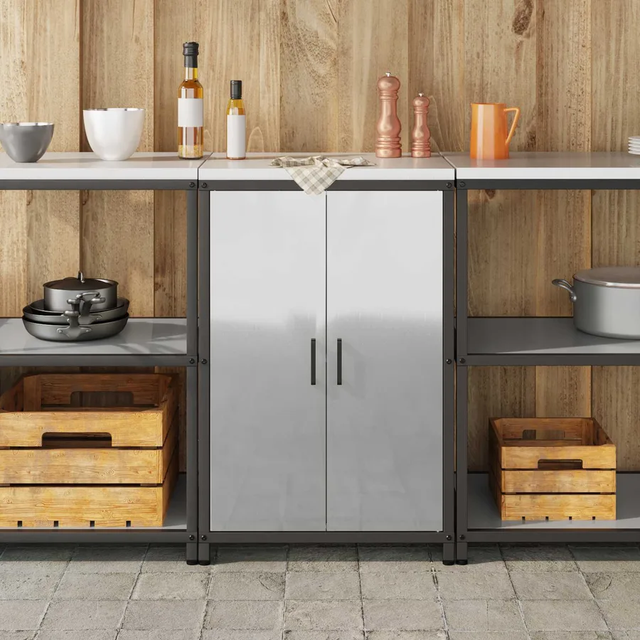 Rangement de cuisine HATTEM Argenté 60 x 50 x 92 cm Acier - 4