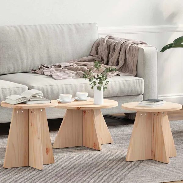 Table basse 3 pcs Naturel