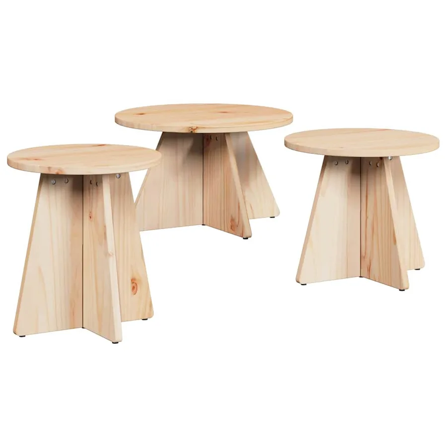 Table basse 3 pcs Naturel - 2