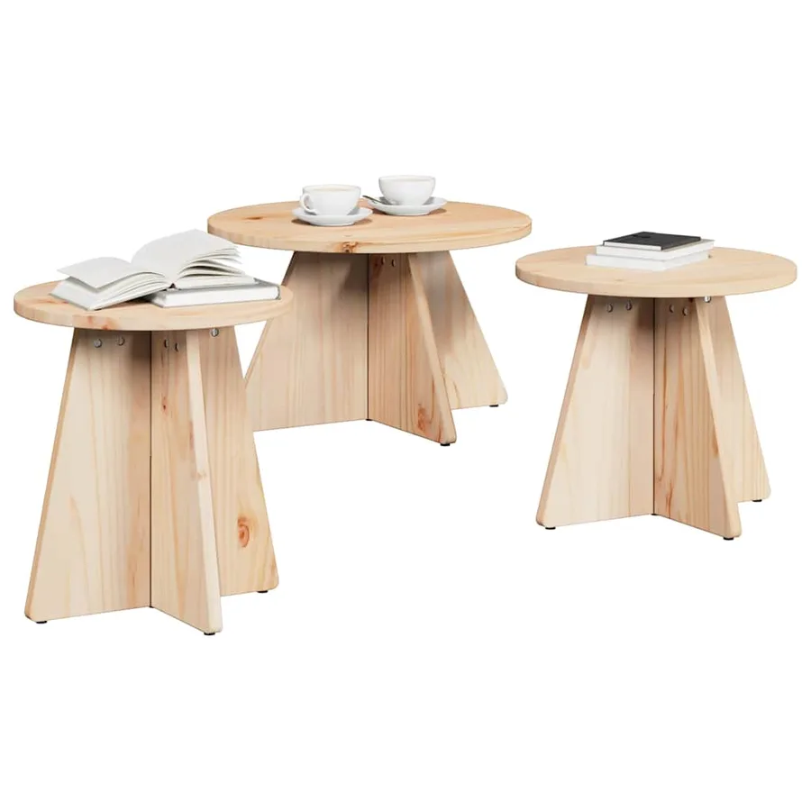 Table basse 3 pcs Naturel - 3