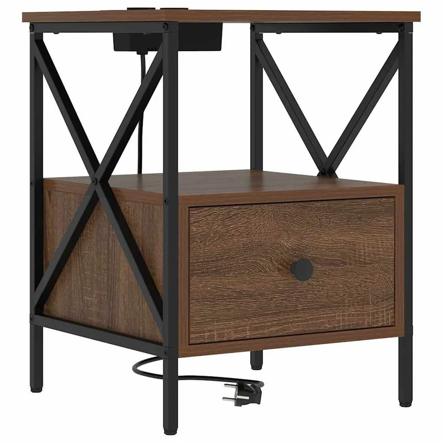 Cabinet de chevet 2 pcs Chêne brun 41,5 x 40,5 x 55 cm - 5