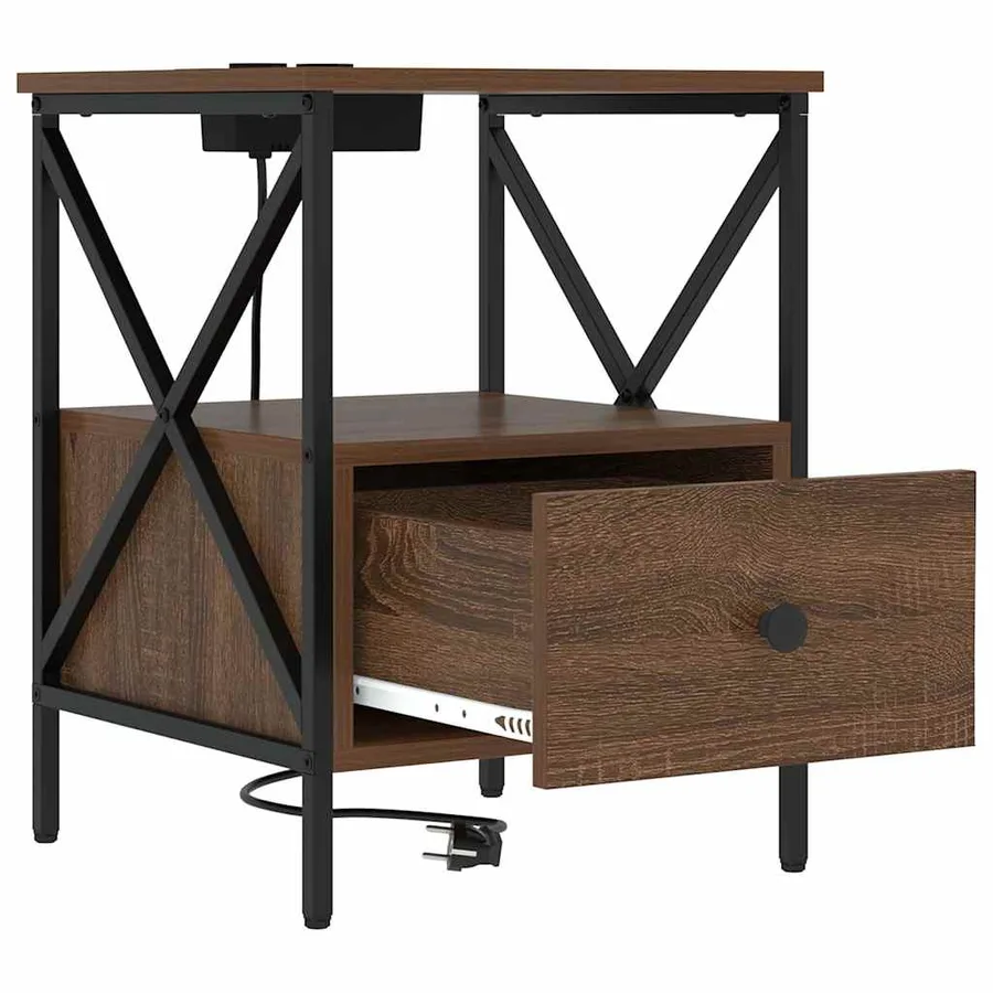 Cabinet de chevet 2 pcs Chêne brun 41,5 x 40,5 x 55 cm - 6