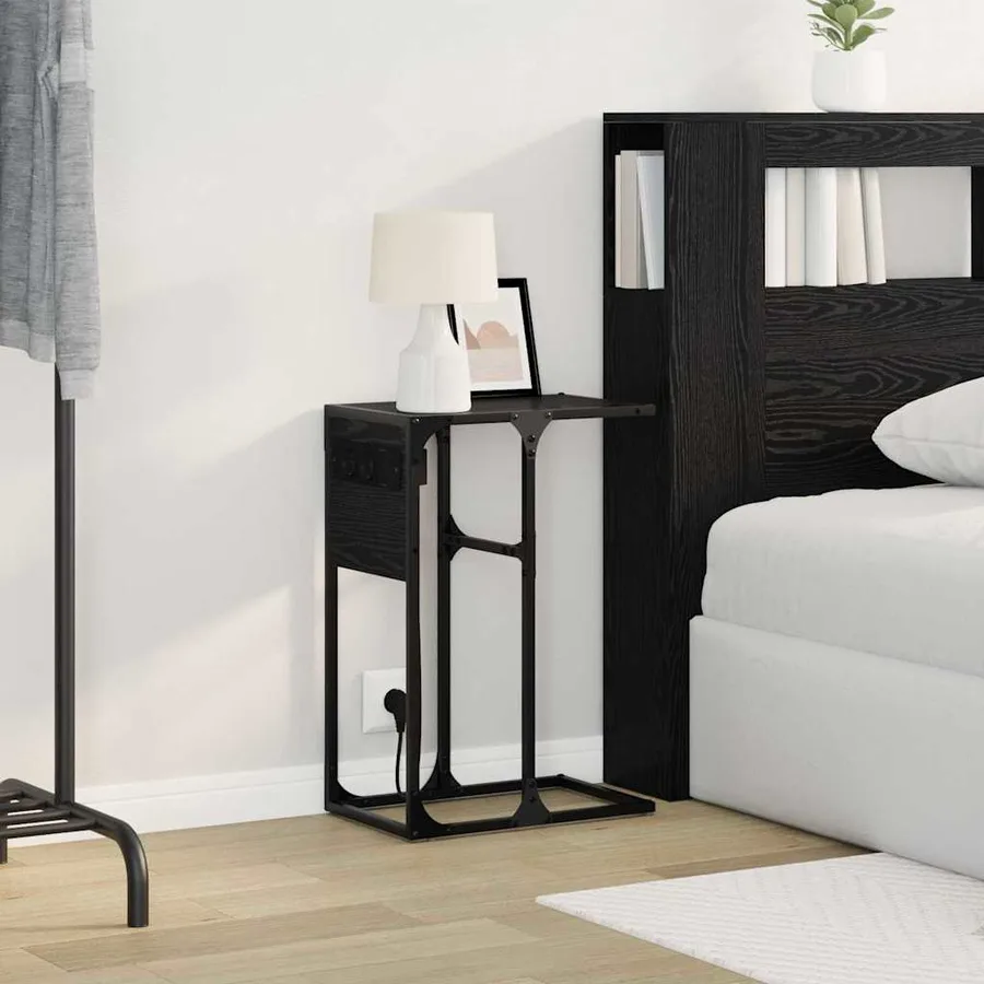 Cabinet de chevet Chêne noir 41,5 x 26 x 60,5 cm - 5