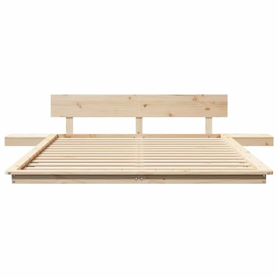 Cadre de lit Marron 150 x 200 cm bois - 5