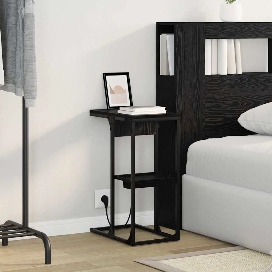 Cabinet de chevet Chêne noir 41,5 x 26 x 60,5 cm - 4