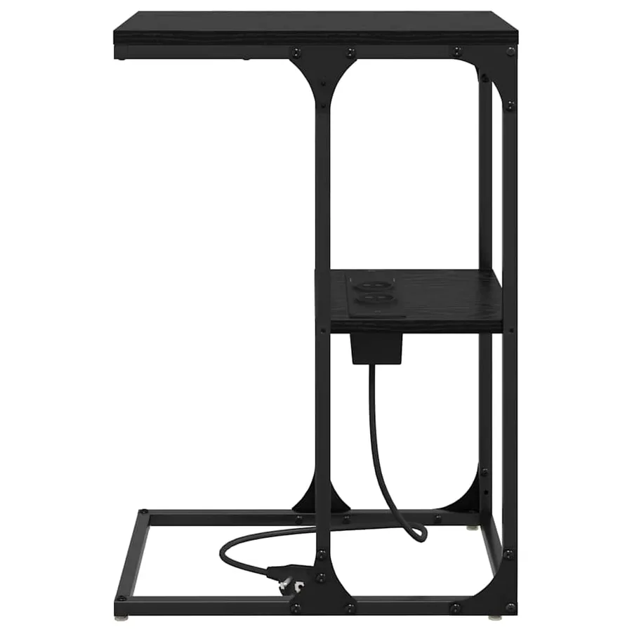 Cabinet de chevet Chêne noir 41,5 x 26 x 60,5 cm - 7