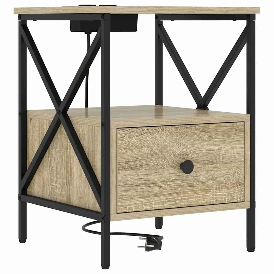 Cabinet de chevet avec tiroir Chêne Sonoma 41,5 x 40,5 x 55 cm - 2