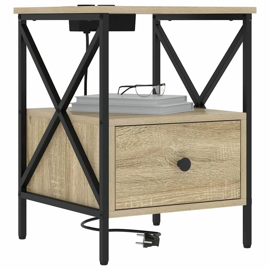 Cabinet de chevet avec tiroir Chêne Sonoma 41,5 x 40,5 x 55 cm - 3