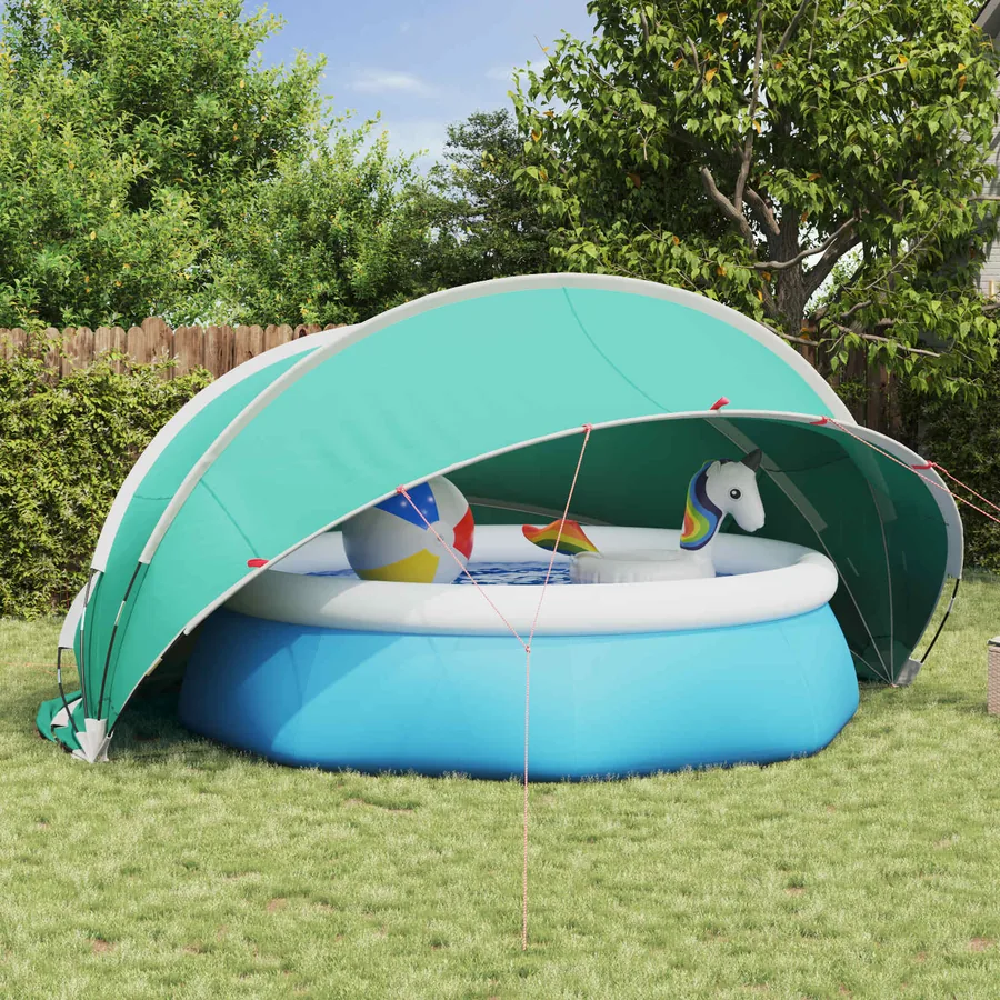 Dôme de piscine 430 x 430 x 210 cm Vert Mer