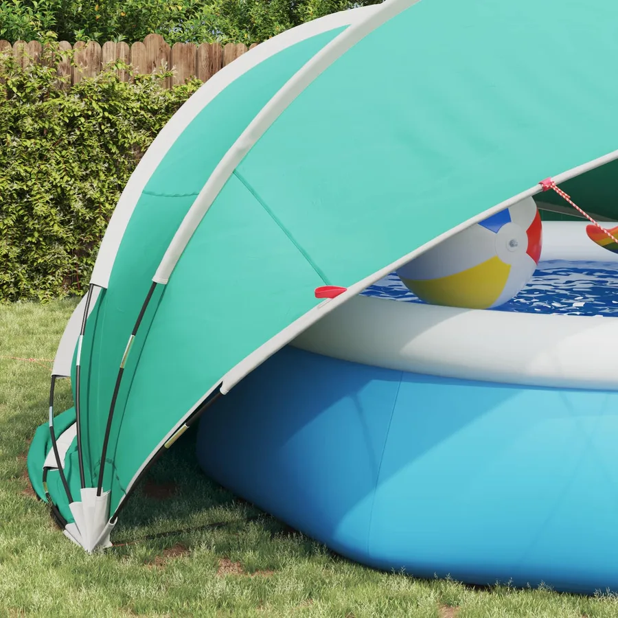 Dôme de piscine 430 x 430 x 210 cm Vert Mer - 5