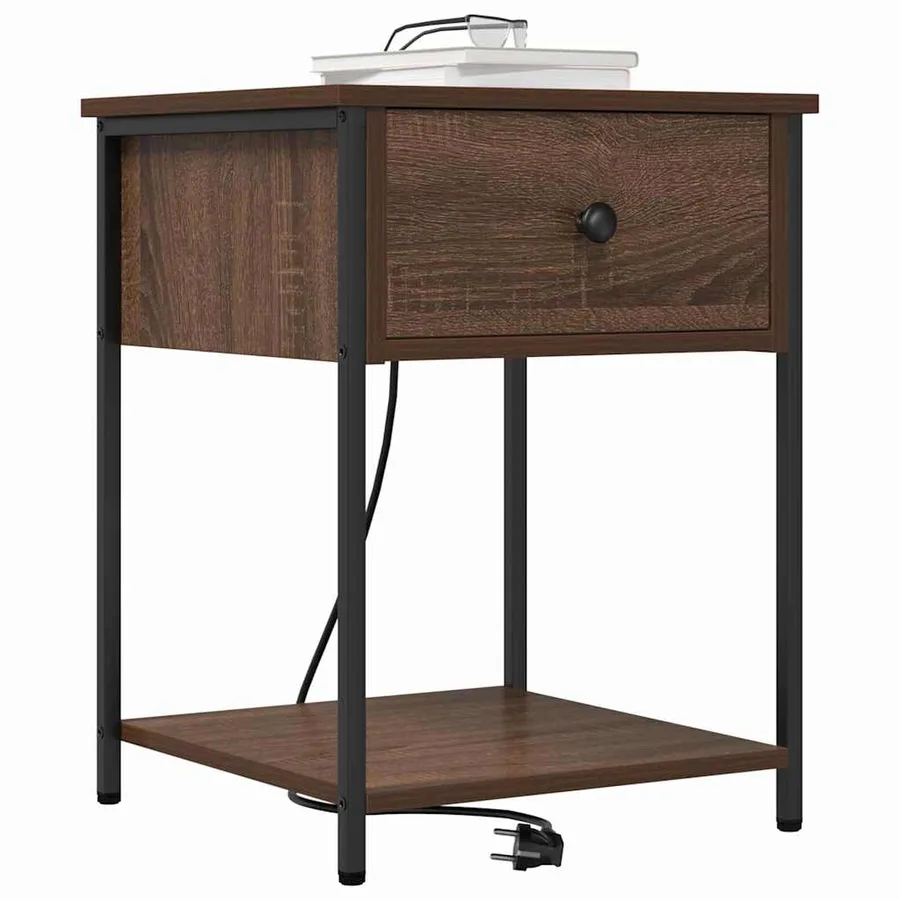 Cabinet de chevet avec tiroir 2 pcs Chêne brun 42 x 41 x 56 cm - 3