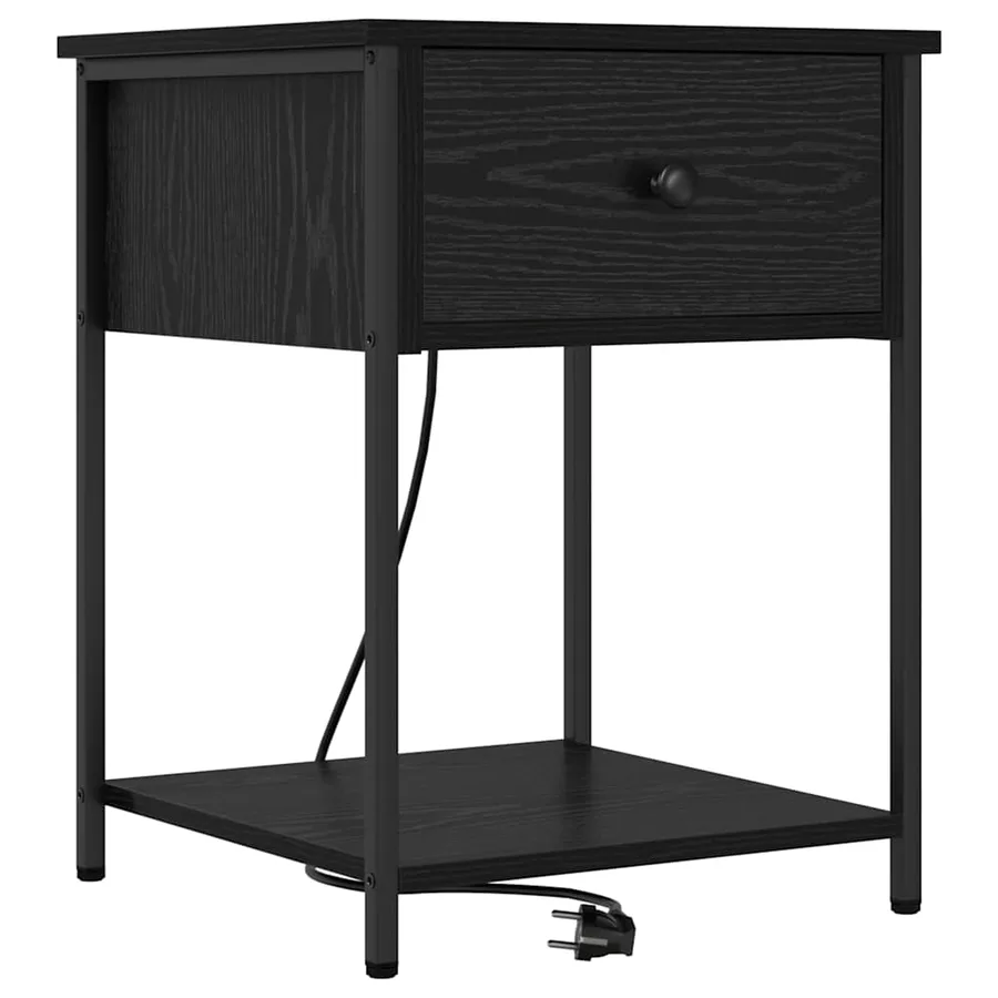 Cabinet de chevet Chêne noir 42 x 41 x 56 cm Bois d'ingénierie - 2