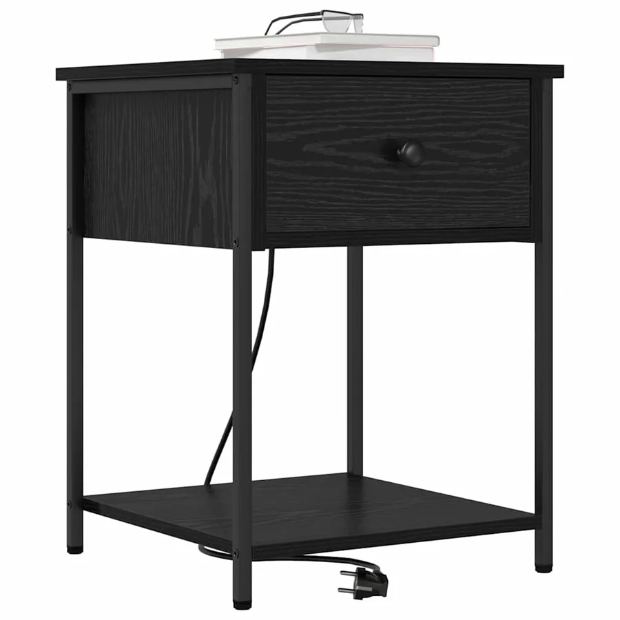 Cabinet de chevet Chêne noir 42 x 41 x 56 cm Bois d'ingénierie - 3