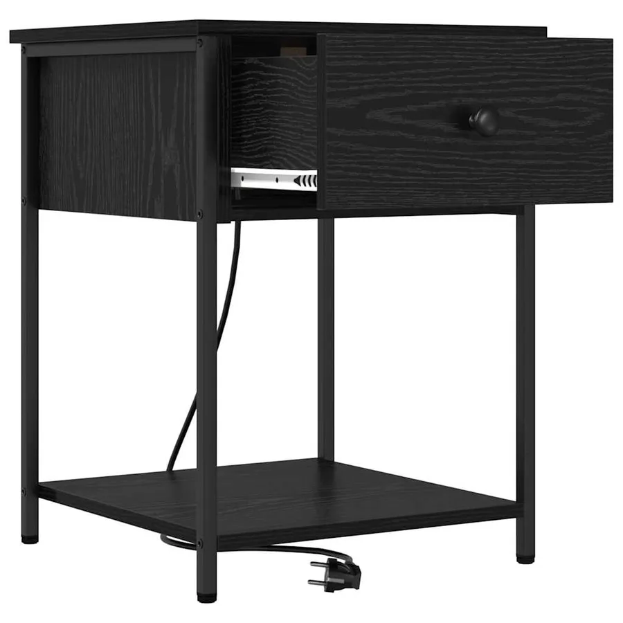 Cabinet de chevet Chêne noir 42 x 41 x 56 cm Bois d'ingénierie - 5