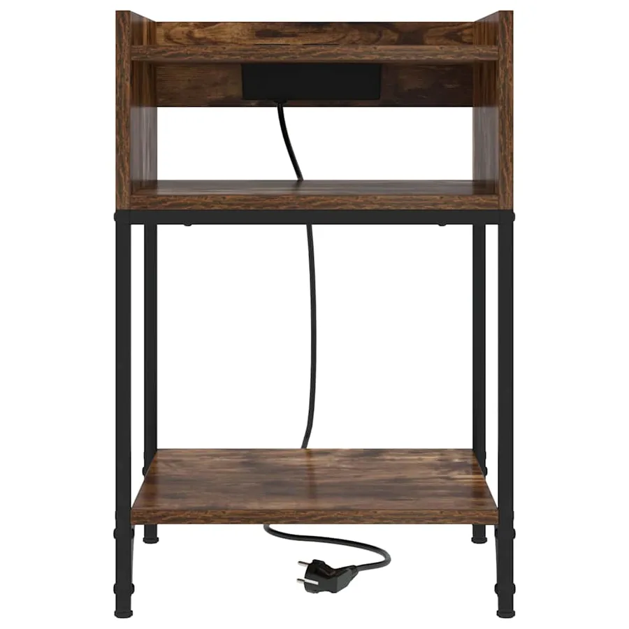 Cabinet de chevet Chêne fumé 40 x 40 x 61 cm Bois d'ingénierie - 5