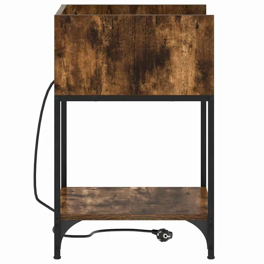 Cabinet de chevet Chêne fumé 40 x 40 x 61 cm Bois d'ingénierie - 6