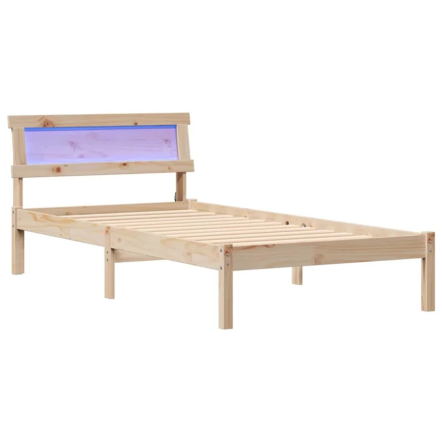 Cadre de lit avec tête de lit Marron 75 x 190 cm Pin massif - 2