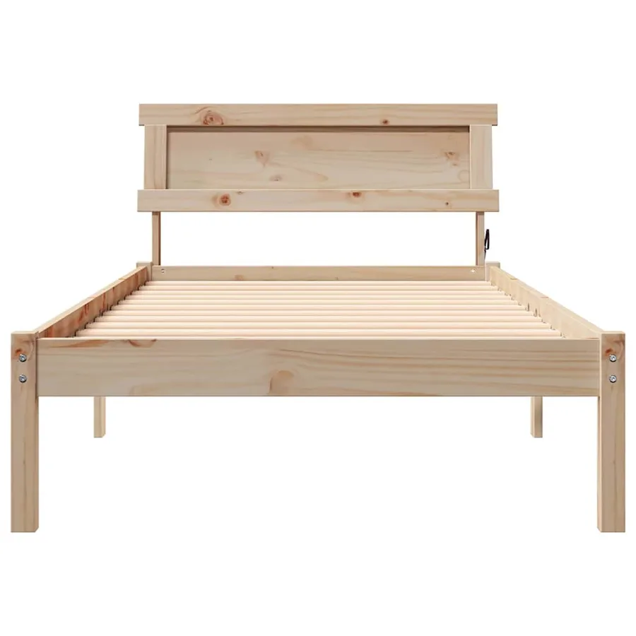 Cadre de lit avec tête de lit Marron 75 x 190 cm Pin massif - 5