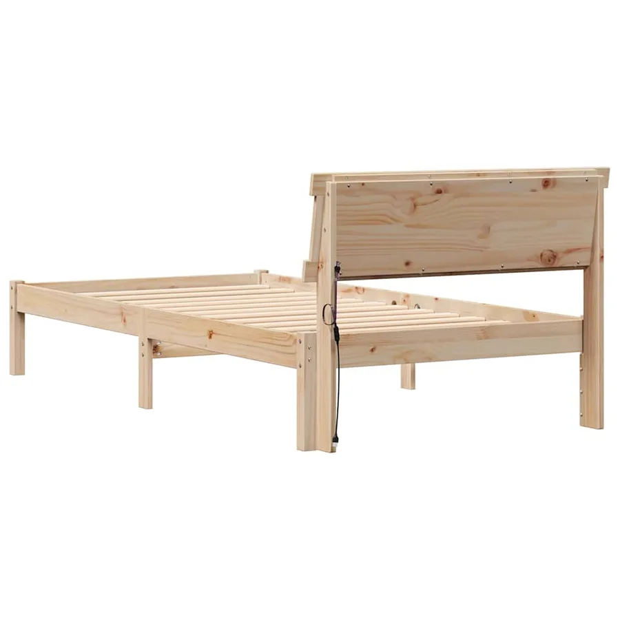Cadre de lit avec tête de lit Marron 75 x 190 cm Pin massif - 7