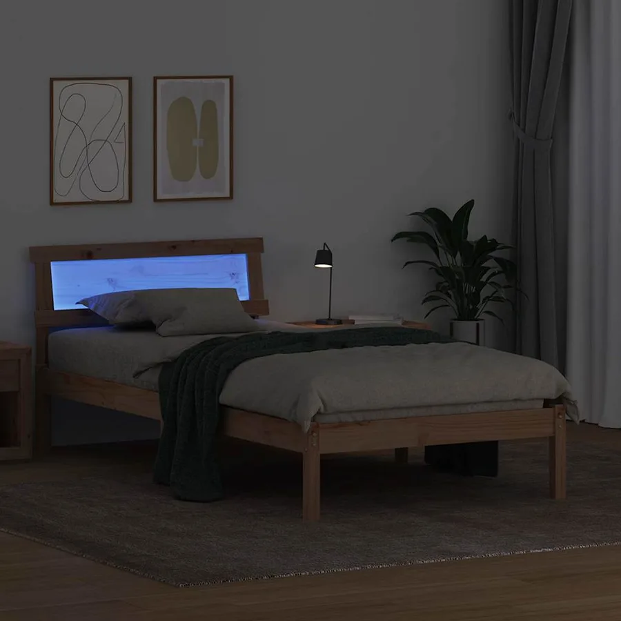 Cadre de lit avec tête de lit Marron 80 x 200 cm Pin massif - 4