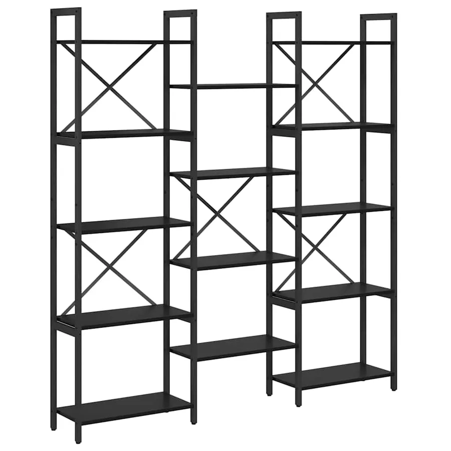Étagère Chêne noir 156 x 25 x 167 cm Bois d'ingénierie - 2