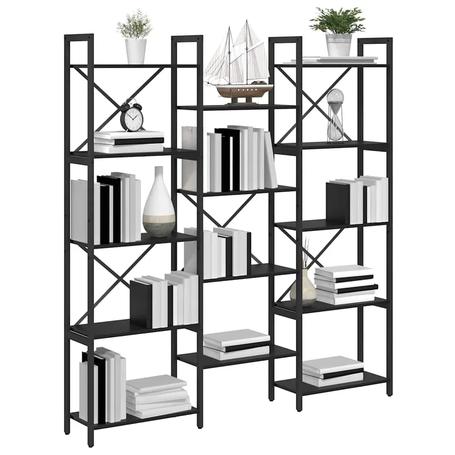 Étagère Chêne noir 156 x 25 x 167 cm Bois d'ingénierie - 3