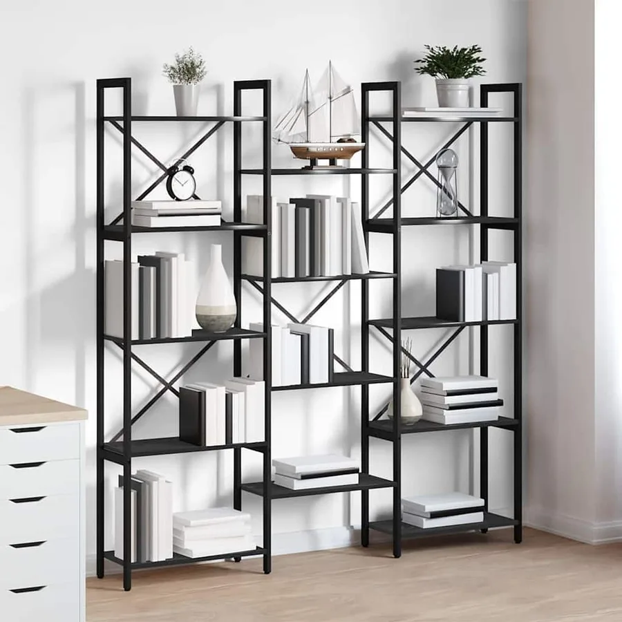 Étagère Chêne noir 156 x 25 x 167 cm Bois d'ingénierie - 4