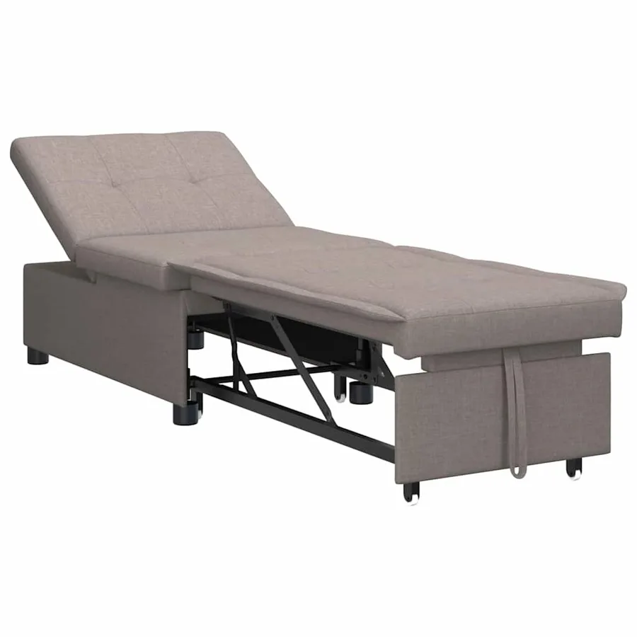 Canapé-lit escamotable Taupe 194 x 50 x 82 cm tissu - 2