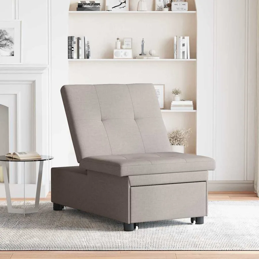 Canapé-lit escamotable Taupe 194 x 50 x 82 cm tissu - 3