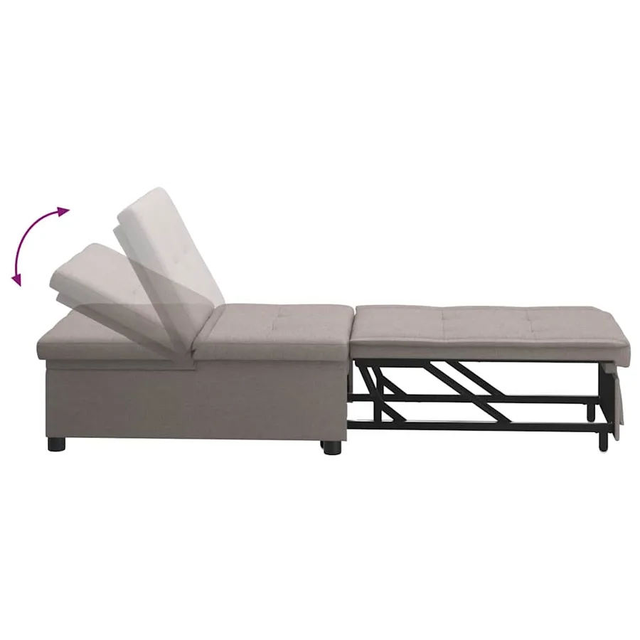 Canapé-lit escamotable Taupe 194 x 50 x 82 cm tissu - 6