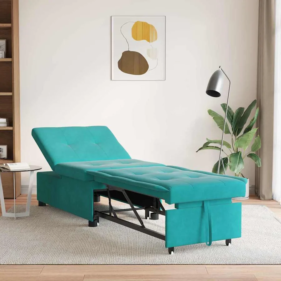 Canapé-Lit Turquoise 194 x 67 x 82 cm Velours