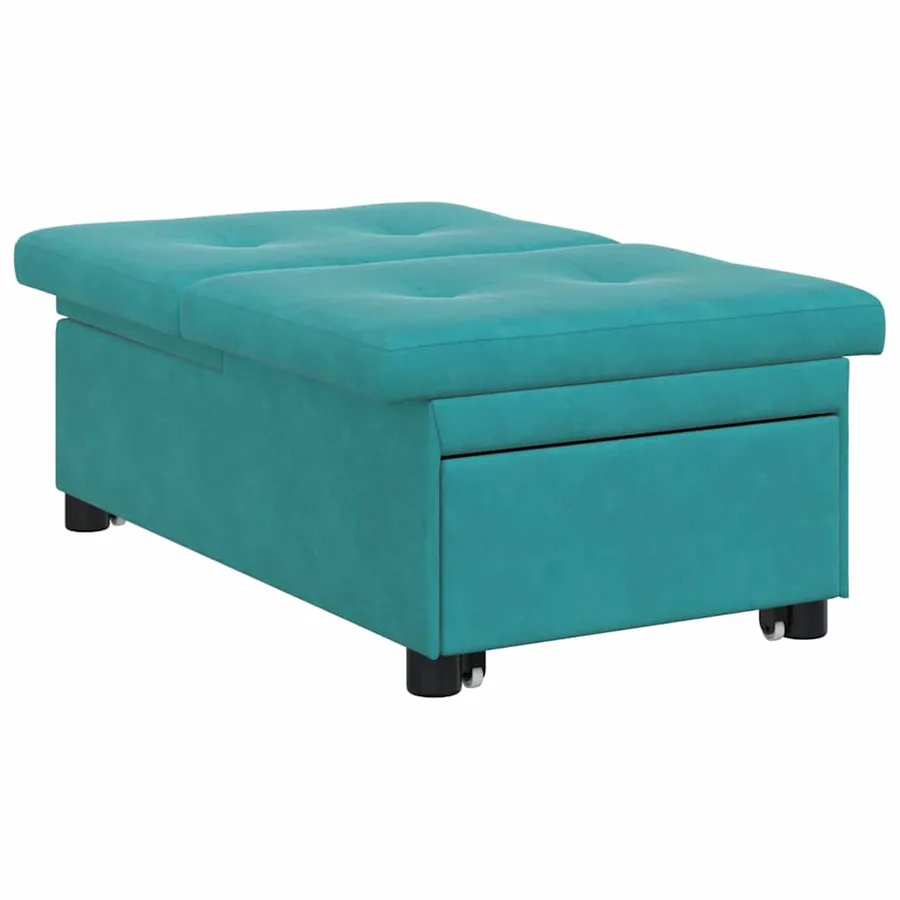 Canapé-Lit Turquoise 194 x 67 x 82 cm Velours - 4