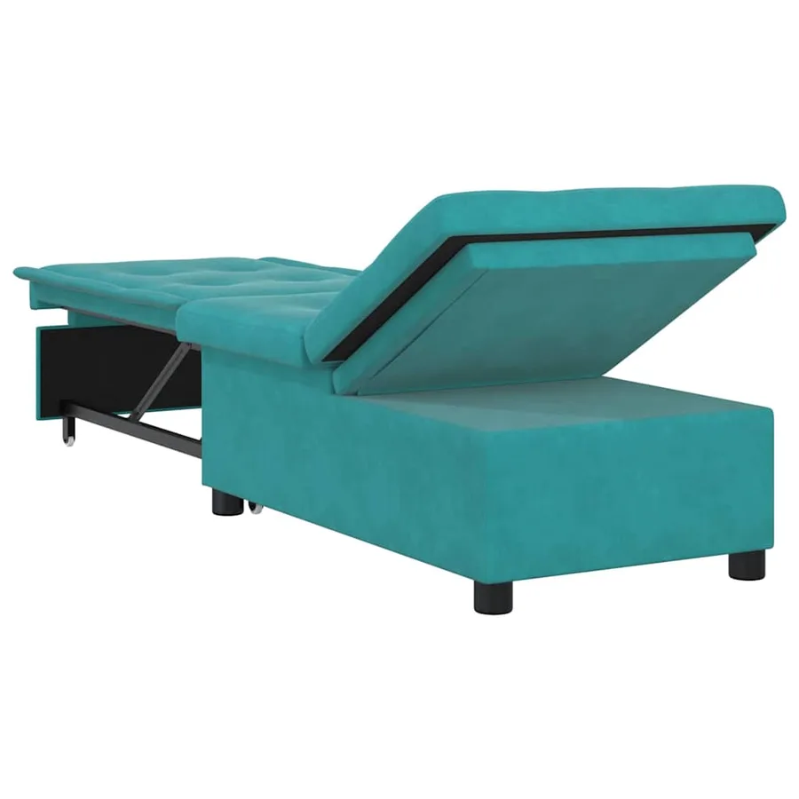 Canapé-Lit Turquoise 194 x 67 x 82 cm Velours - 6