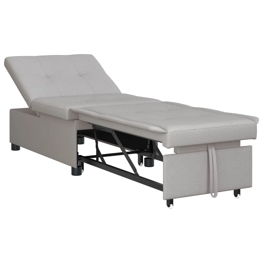 Canapé-lit escamotable Gris 194 x 50 x 82 cm tissu - 2