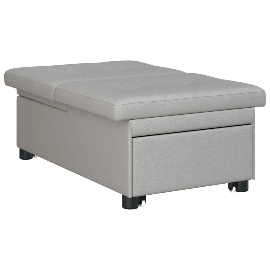 Canapé-lit escamotable Gris 194 x 50 x 82 cm tissu - 4