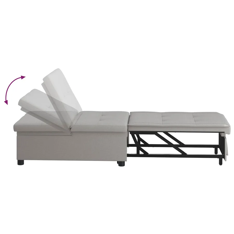 Canapé-lit escamotable Gris 194 x 50 x 82 cm tissu - 9