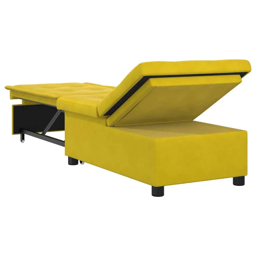 Canapé-Lit Jaune 194 x 67 x 82 cm Velours - 6