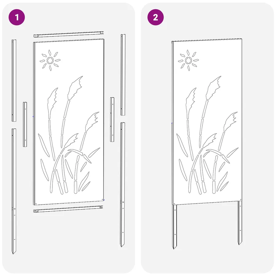 Écran de confidentialité de jardin Fretwork Blanc 50 x 140 cm - 10