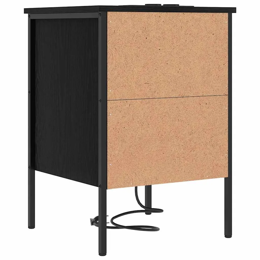 Cabinet de chevet avec tiroir 2 pcs Chêne noir 42 x 41 x 61 cm - 9