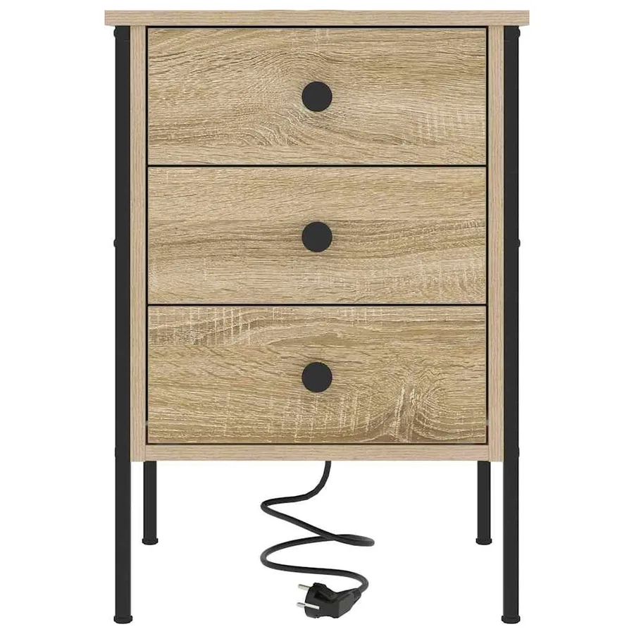 Cabinet de chevet 2 pcs Chêne Sonoma 42 x 41 x 61 cm - 7