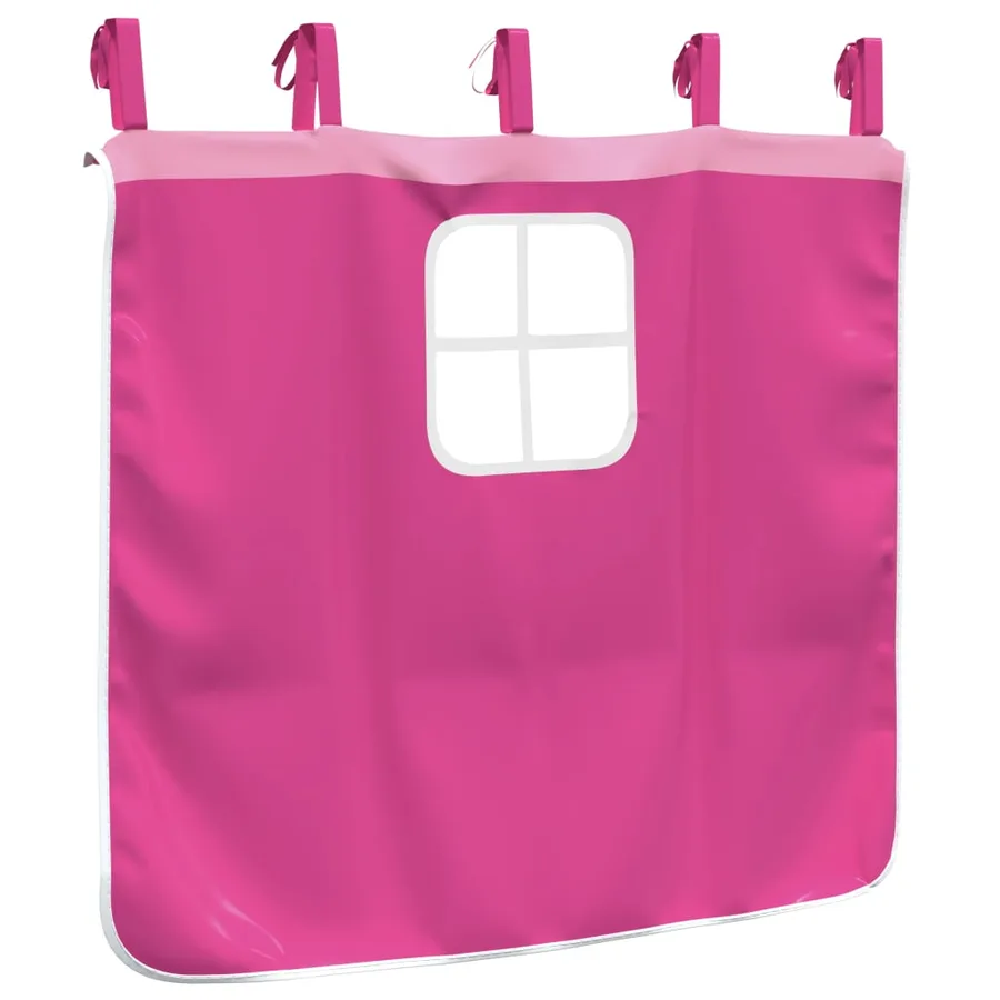 Rideaux pour lit mezzanine avec tour rose polyester - 12