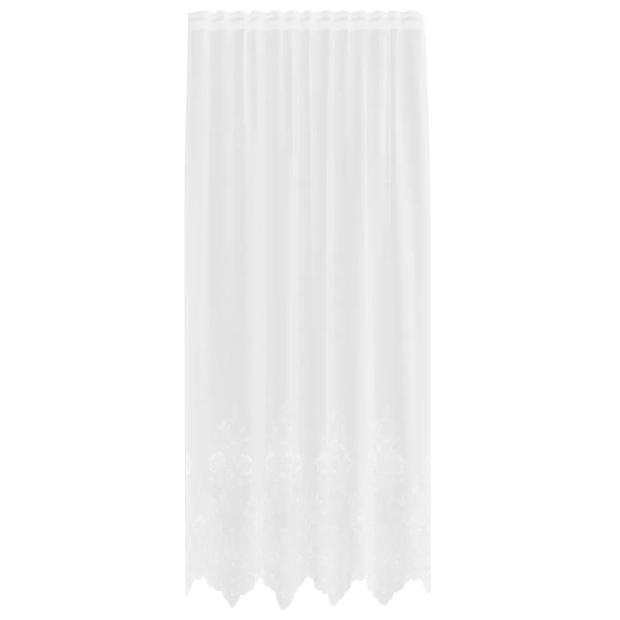 Rideau en Dentelle Floral Blanc 200 x 150 cm Polyester - 2