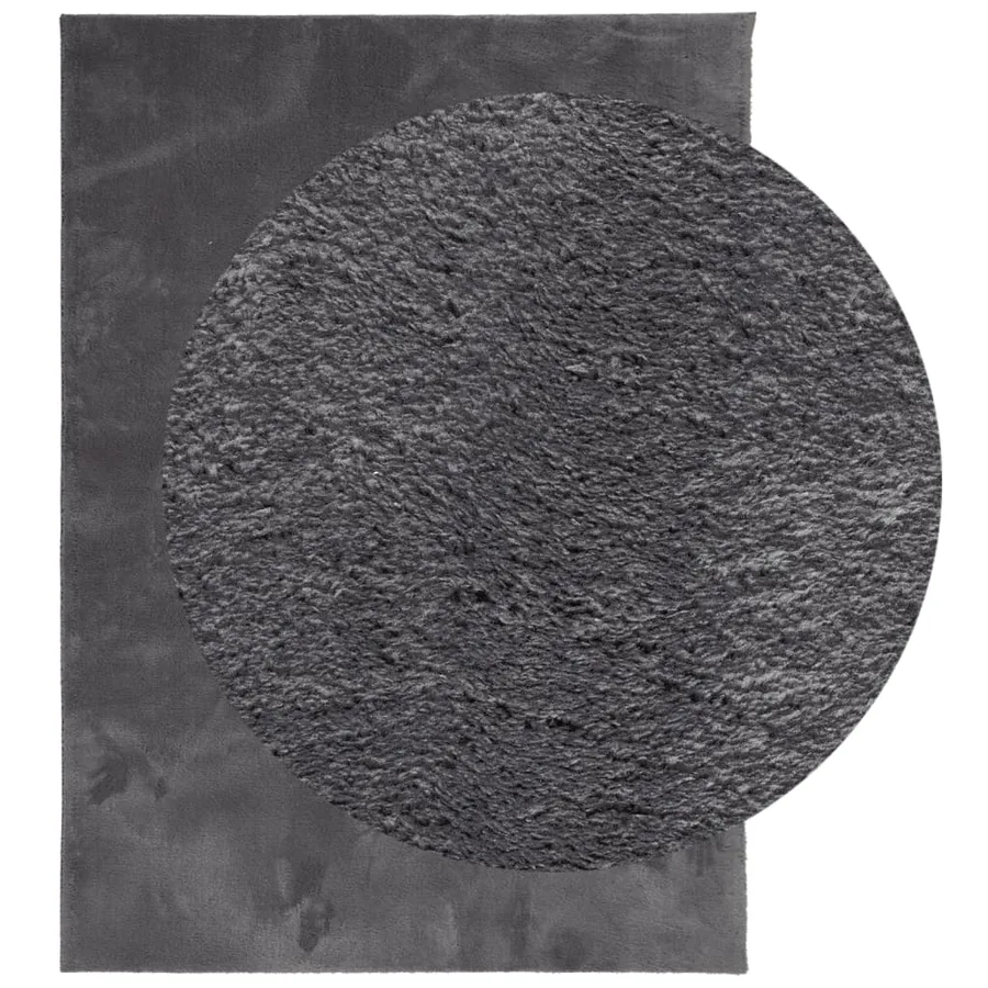 Tapis HUARTE à poils courts doux lavable anthracite 240x340 cm - 3