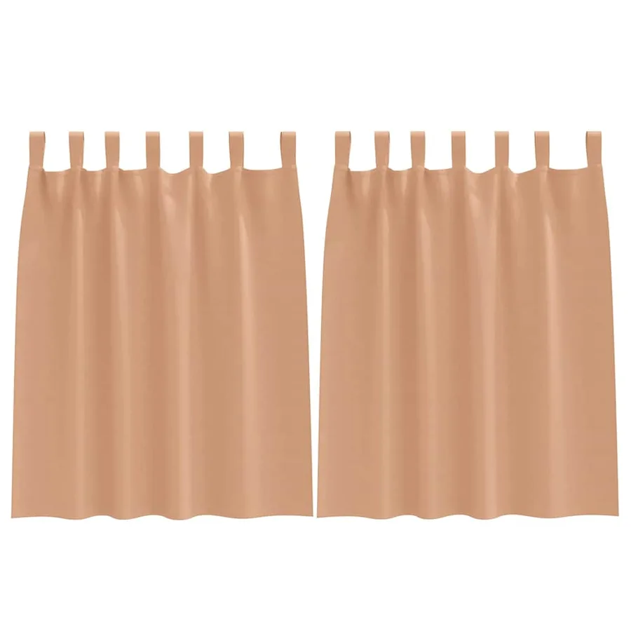 Rideaux occultants avec anneaux 2 pcs Marron Clair 140 x 140 cm - 2
