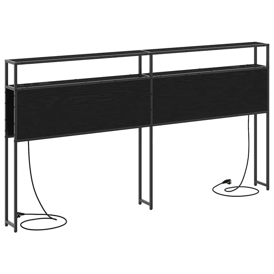 Tête de lit de rangement Chêne noir Bois d'ingénierie - 7
