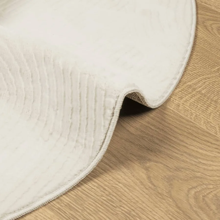 Tapis IZA poils courts style scandinave crème Ø 120 cm - 6